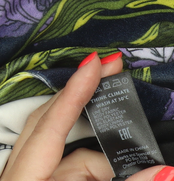 Marks and Spencer Women’s Multicoloured Floral A-Line Midi Skirt UK 10