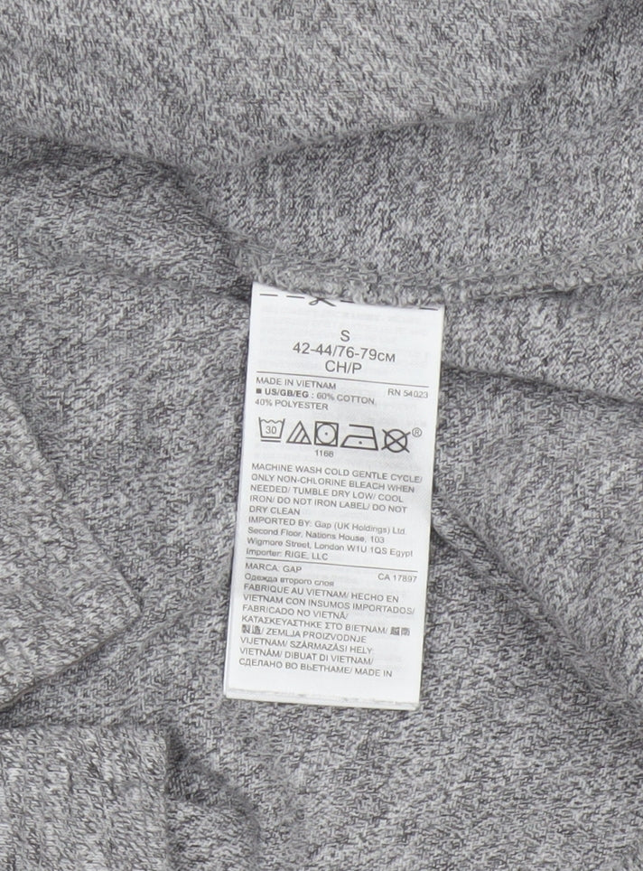 Gap Men’s Grey Marl Polo Shirt Size S Short Sleeve Cotton Blend