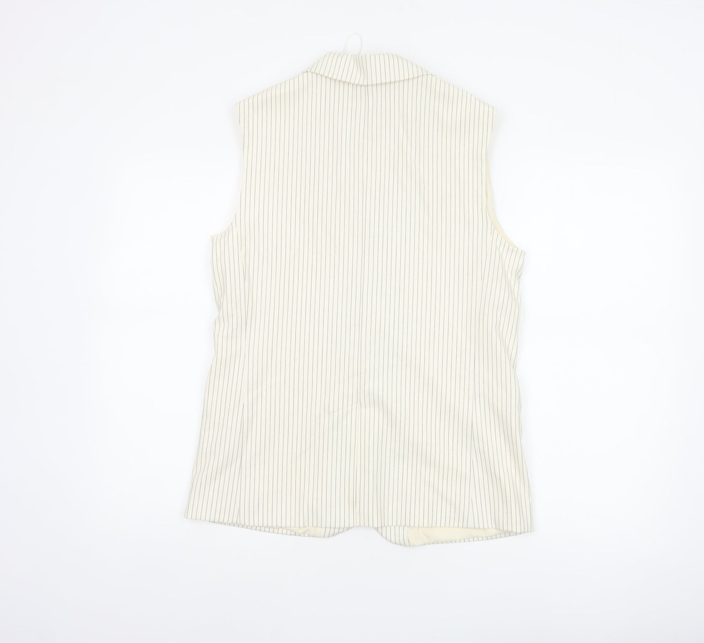 Marks and Spencer Women Ivory Pinstripe Size 8 Tailored Suit Waistcoat