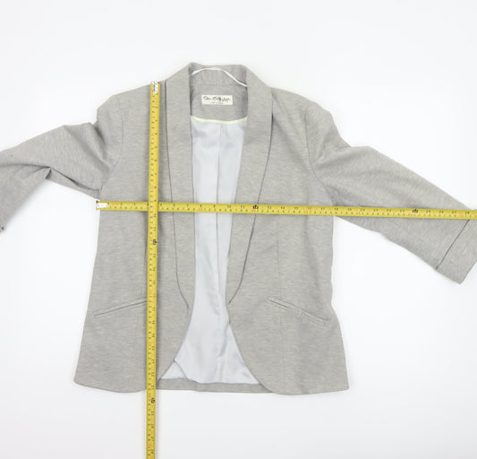 Miss Selfridge Women Grey UK 10 Stretch Tailored Shawl Blazer
