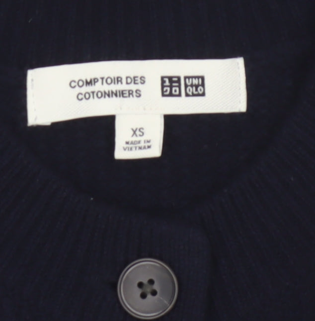 Comptoir des Cotonniers Women Black XS Wool Button Cardigan