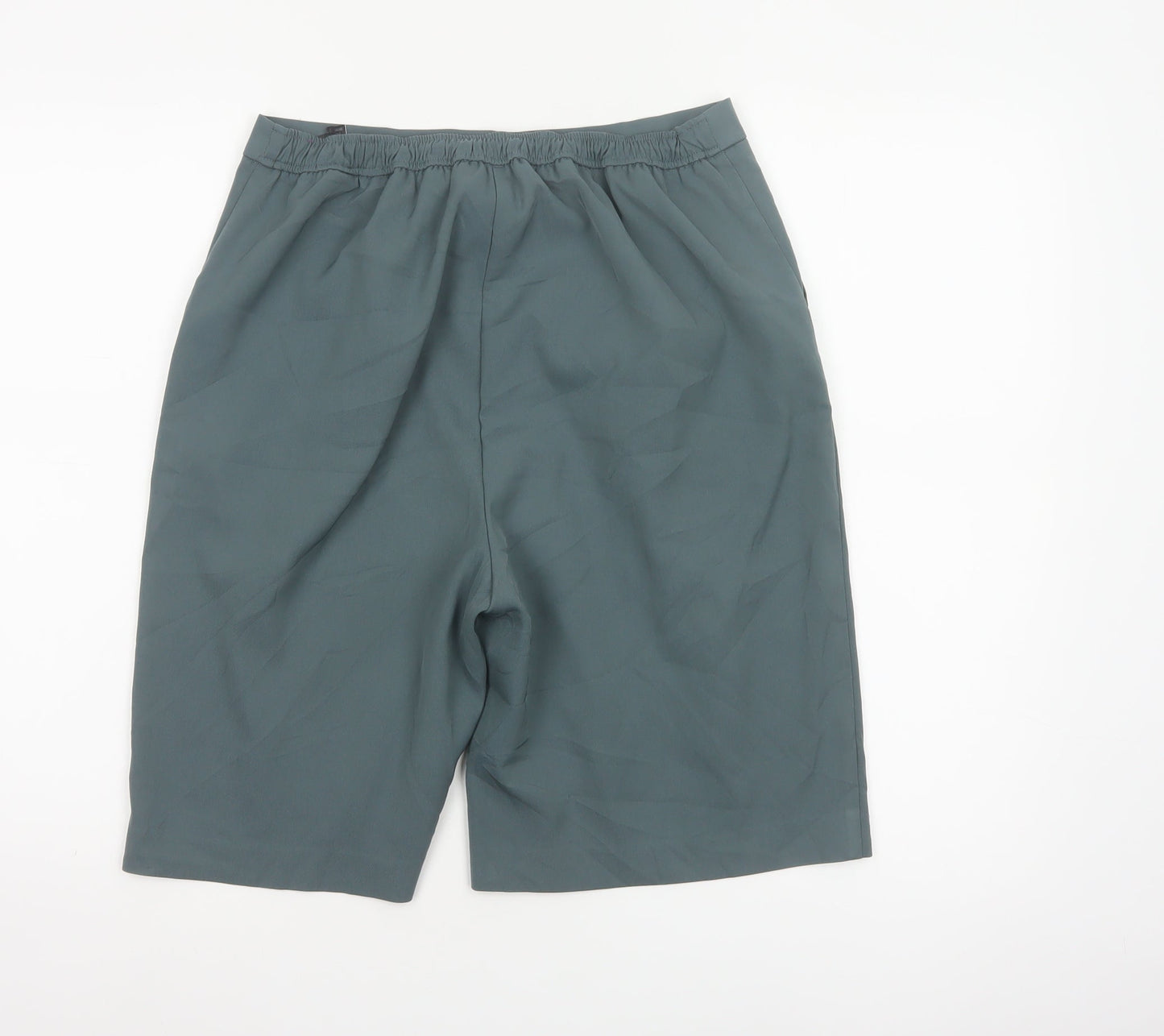 M&S Women’s Green UK 10 Bermuda Tailored Shorts Pockets Stretch