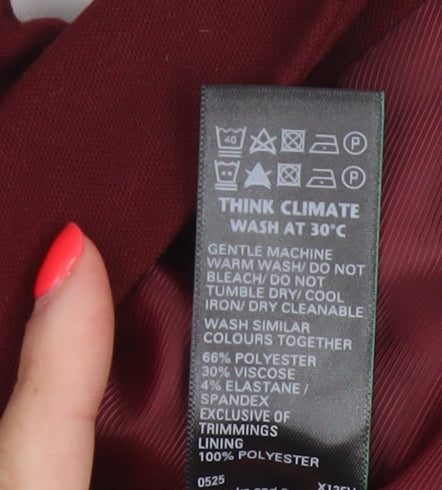 Marks and Spencer Women Red UK 10 Tailored Lined 3 Button Blazer