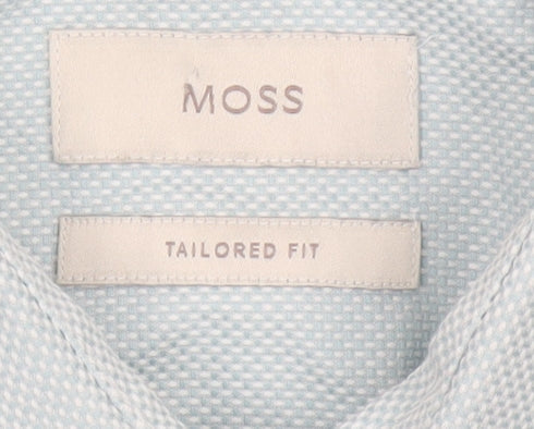 Moss Men’s Blue 15.5 Slim Fit Cotton Long Sleeve Formal Shirt