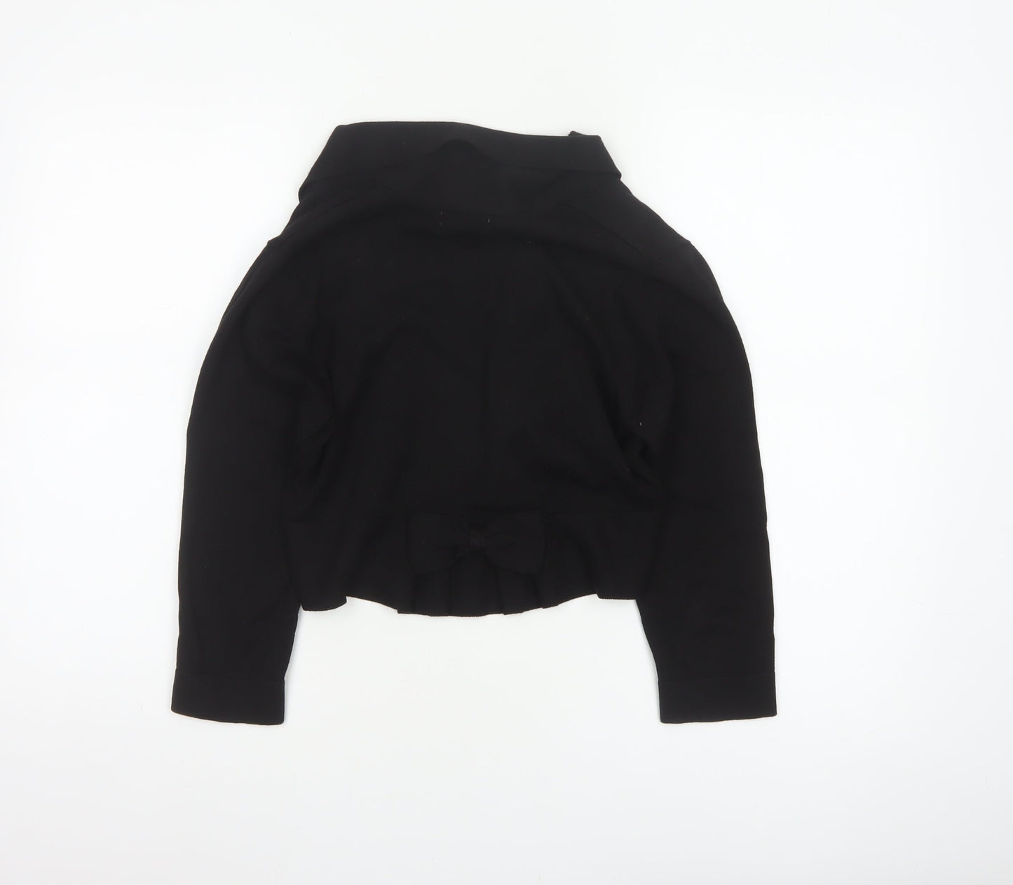 Monsoon Women Black M Open Cowl Neck Cotton Bow Cardigan