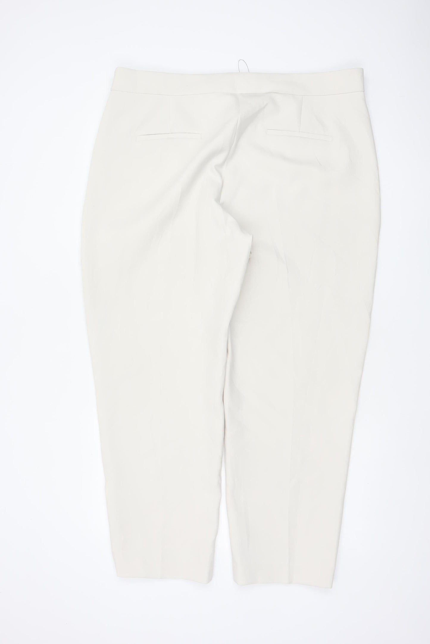 M&S Women’s Ivory Size 20 Regular Tapered Trousers Ankle Zip Pockets