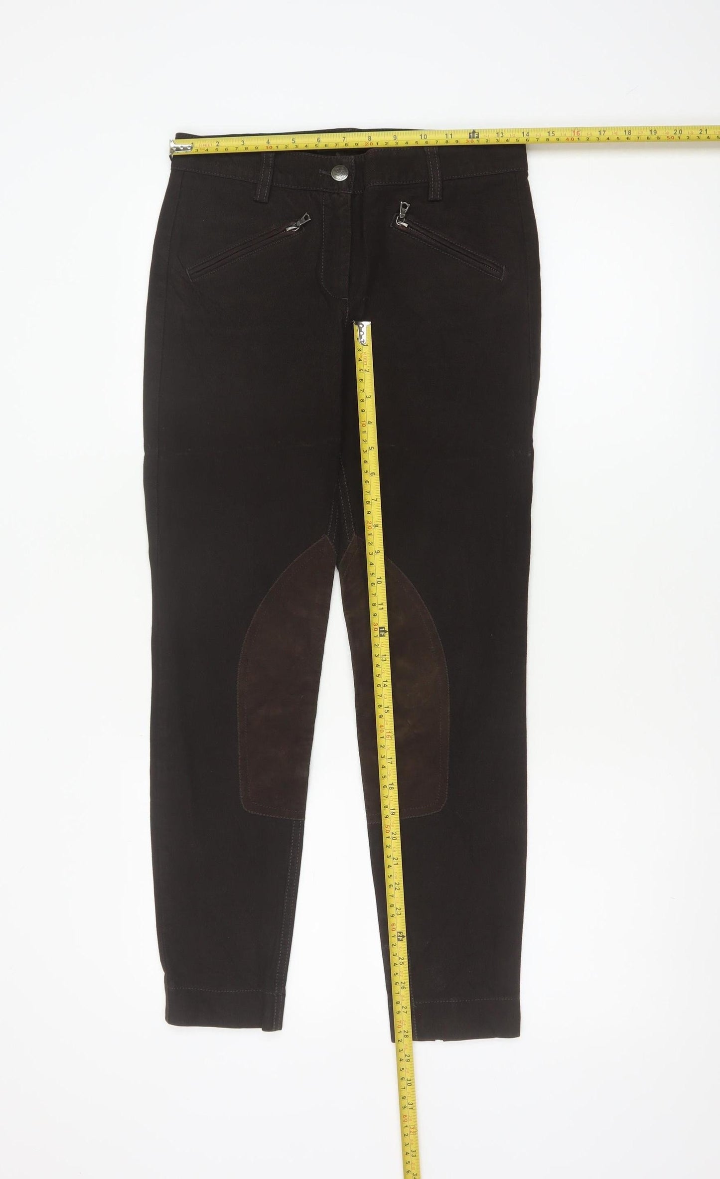 Cambio Women Brown UK 8 Rachel Skinny Stretch Jeans Zip Pockets