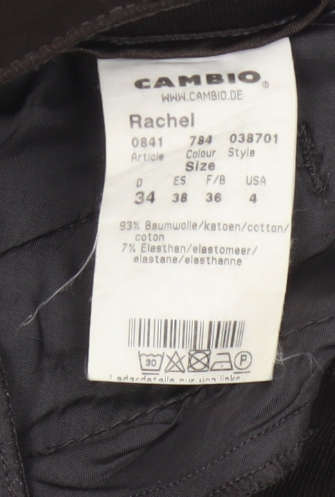 Cambio Women Brown UK 8 Rachel Skinny Stretch Jeans Zip Pockets