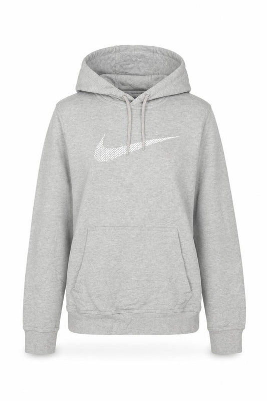 Nike Women Grey S Pullover Hoodie Logo Cotton Fleece Pocket