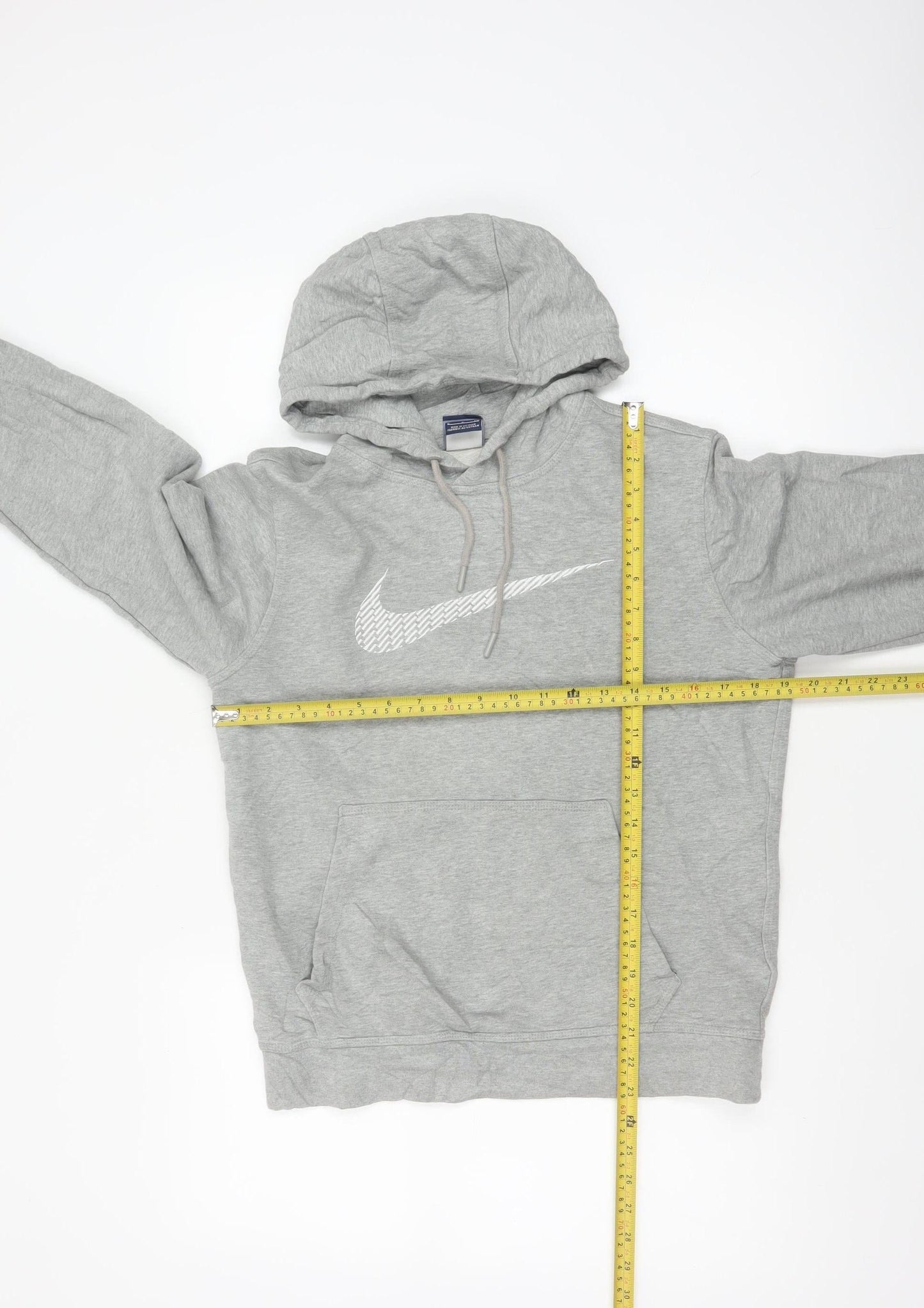 Nike Women Grey S Pullover Hoodie Logo Cotton Fleece Pocket