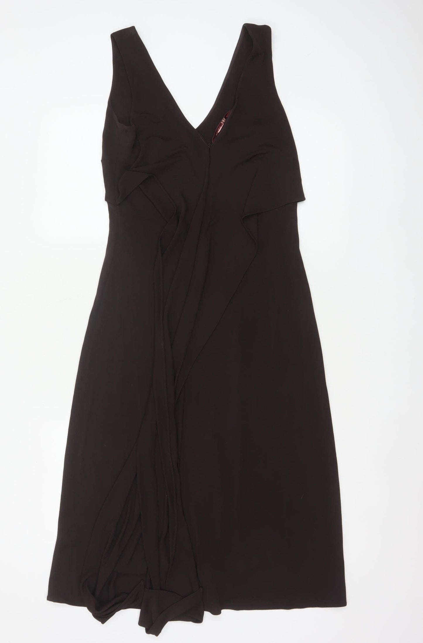 Monsoon Women Black Size 10 Maxi V-Neck Ruffle Formal Dress