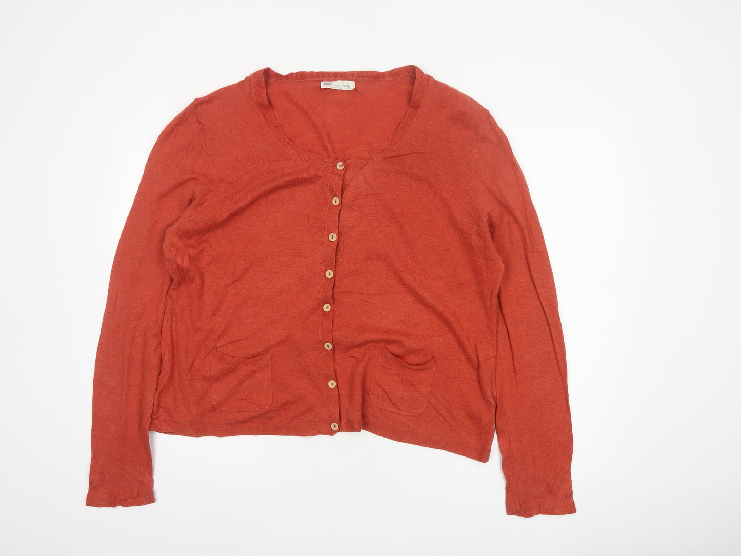 Seasalt Cornwall Women Orange UK 18 Cotton Button Pocket Cardigan