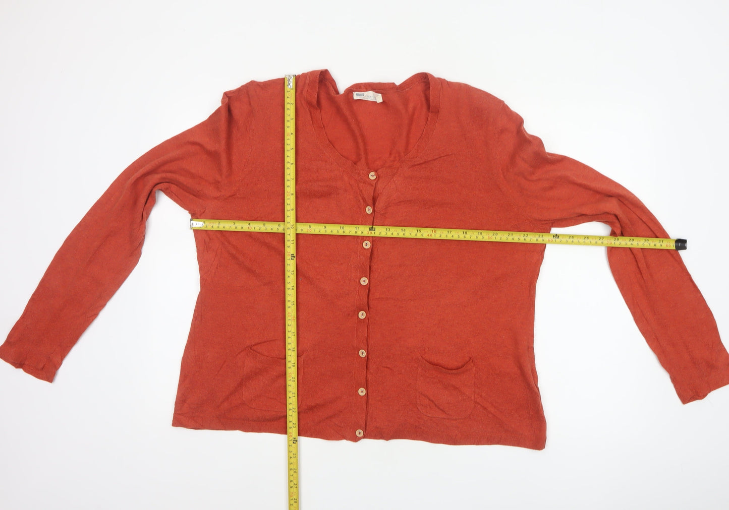 Seasalt Cornwall Women Orange UK 18 Cotton Button Pocket Cardigan