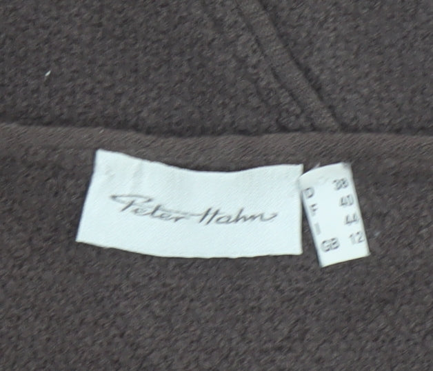 Peter Hahn Women Brown UK 12 Merino Wool Scoop Neck Tunic Jumper