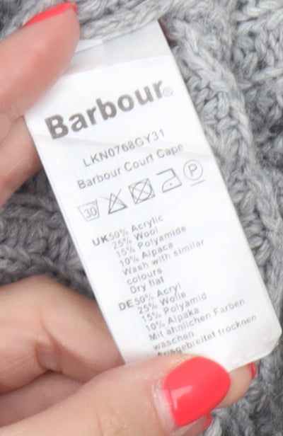 Barbour Women Grey Size S Cable Knit Roll Neck Court Cape