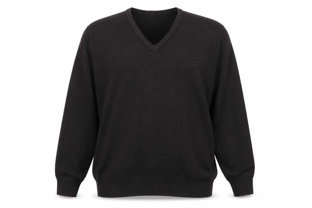 Balmoral Knitwear Men’s Black 2XL V-Neck Wool Blend Pullover Jumper