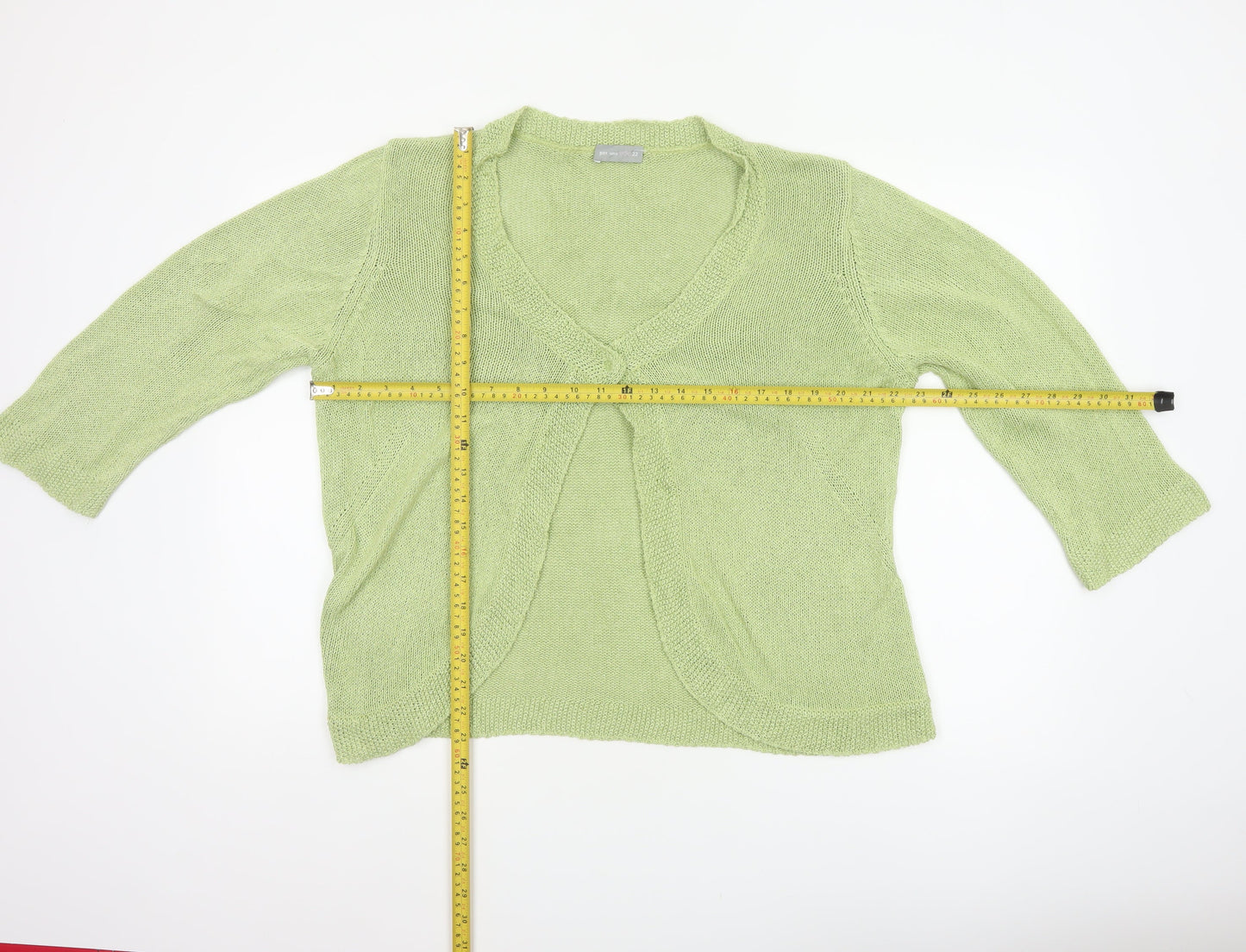 Marks and Spencer Per Una Women's Green Size 22 Open Knit Cardigan