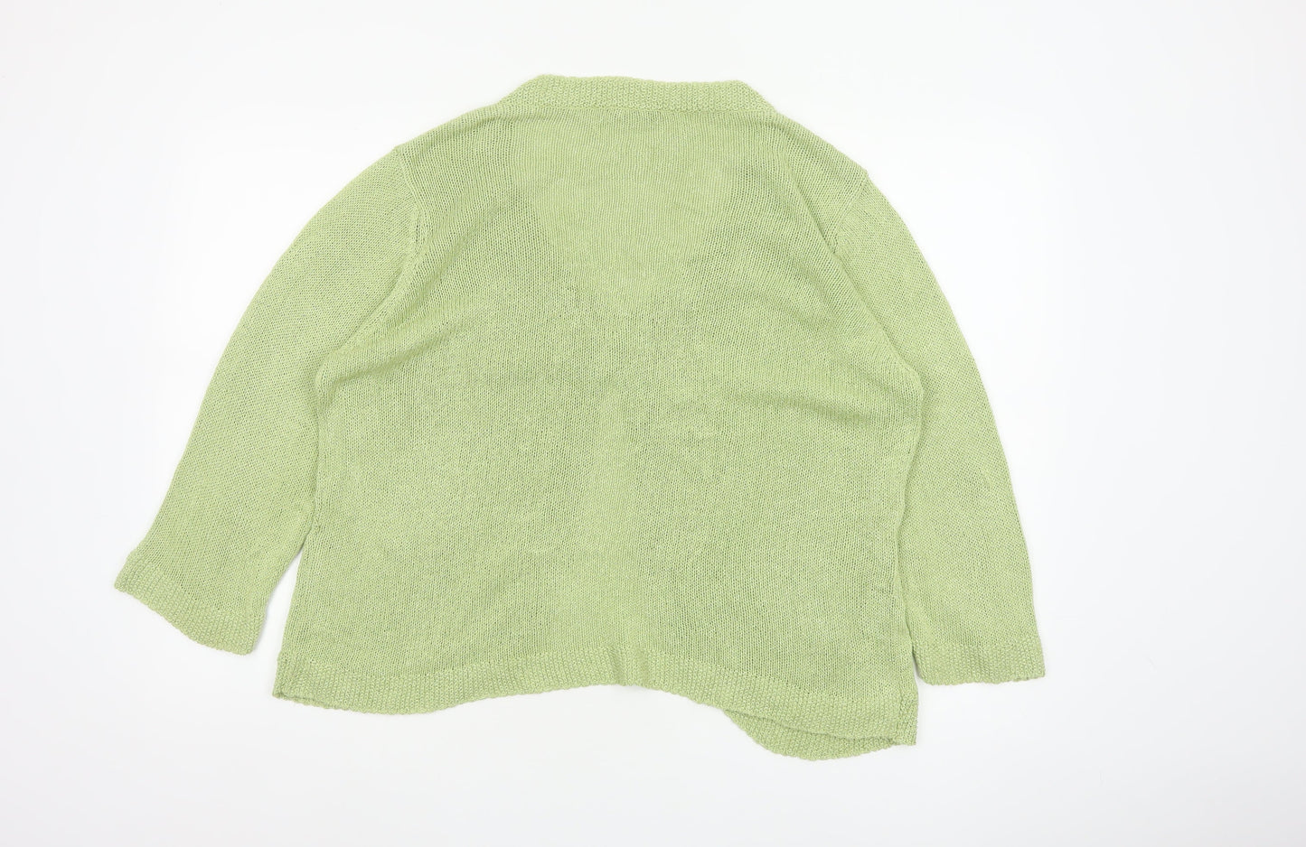Marks and Spencer Per Una Women's Green Size 22 Open Knit Cardigan