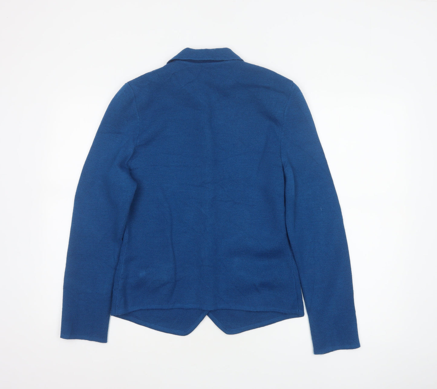 County Jersey Women’s Blue UK 10 Collared Button Knit Cardigan Pockets