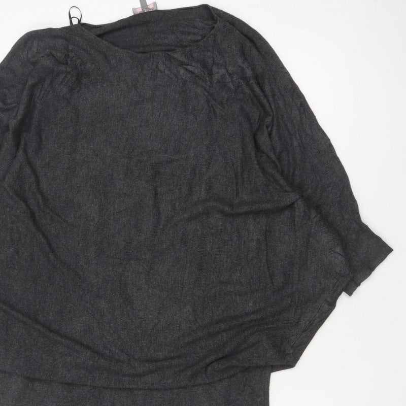 Phase Eight Women Grey Size 14 Batwing Tunic Jumper Boat Neck Knit