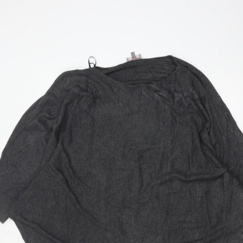 Phase Eight Women Grey Size 14 Batwing Tunic Jumper Boat Neck Knit