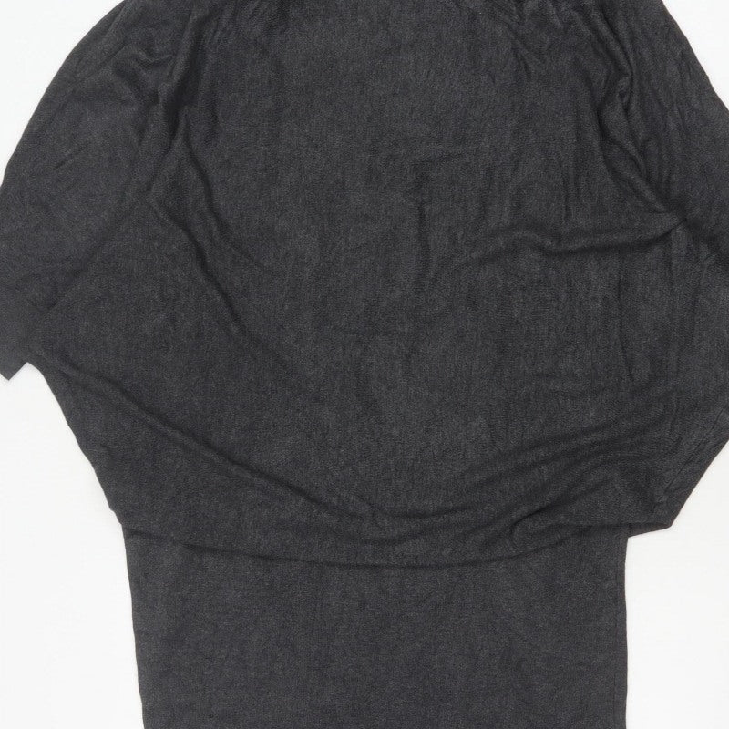 Phase Eight Women Grey Size 14 Batwing Tunic Jumper Boat Neck Knit