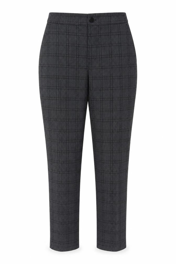 Zaccia Women’s Grey Check Tapered Dress Trousers UK 10 Stretch