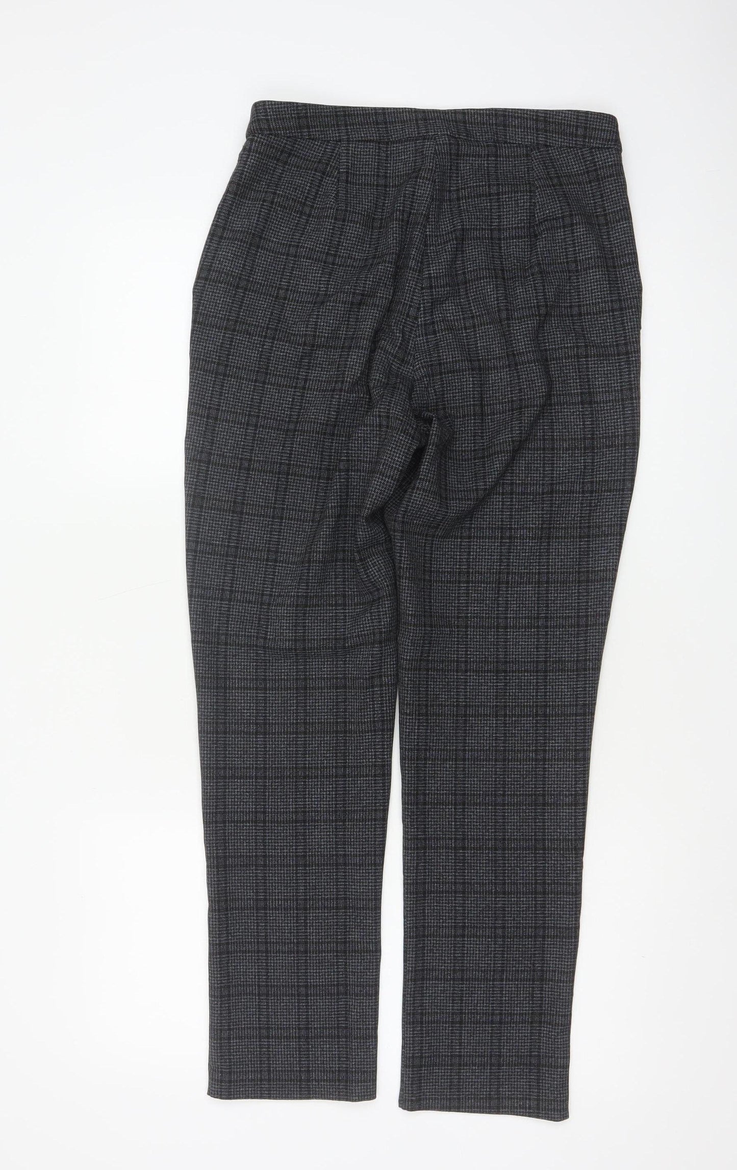 Zaccia Women’s Grey Check Tapered Dress Trousers UK 10 Stretch