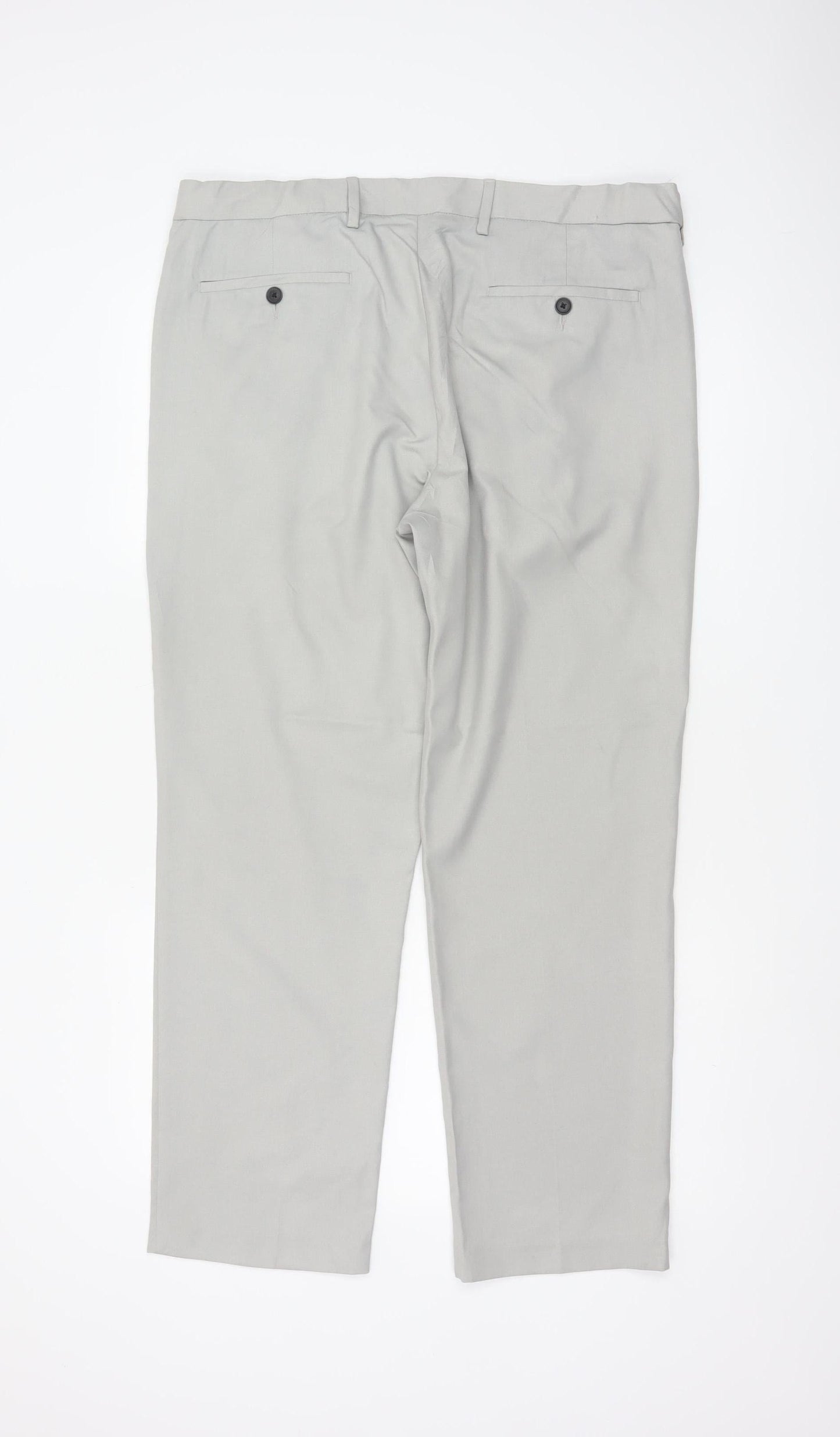 Marks and Spencer Men's Grey 36 Short Regular Fit Dress Trousers
