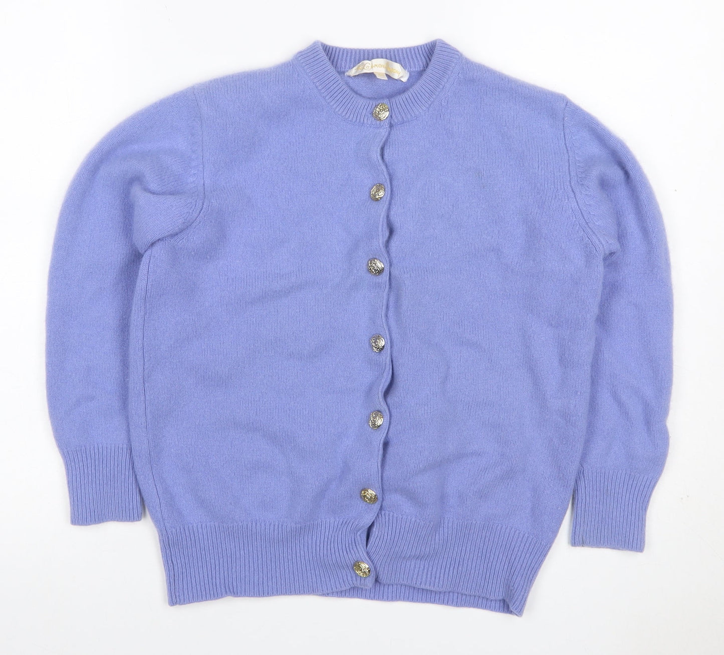 The Cashmere Company Women Purple UK 12 Cashmere Button Cardigan