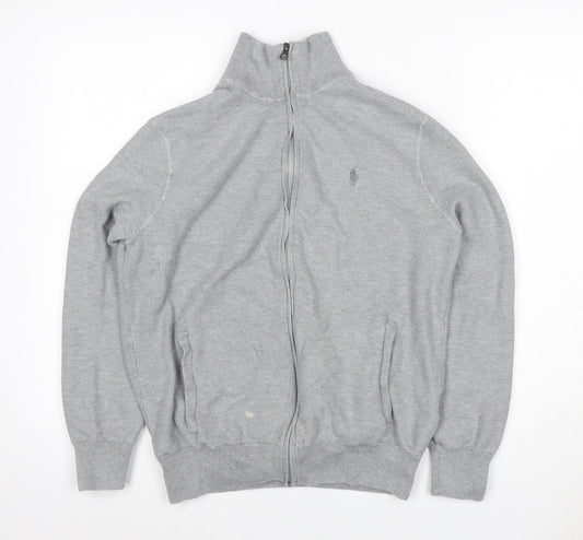Polo Ralph Lauren Men’s Grey S Full Zip Pima Cotton Knit Sweatshirt
