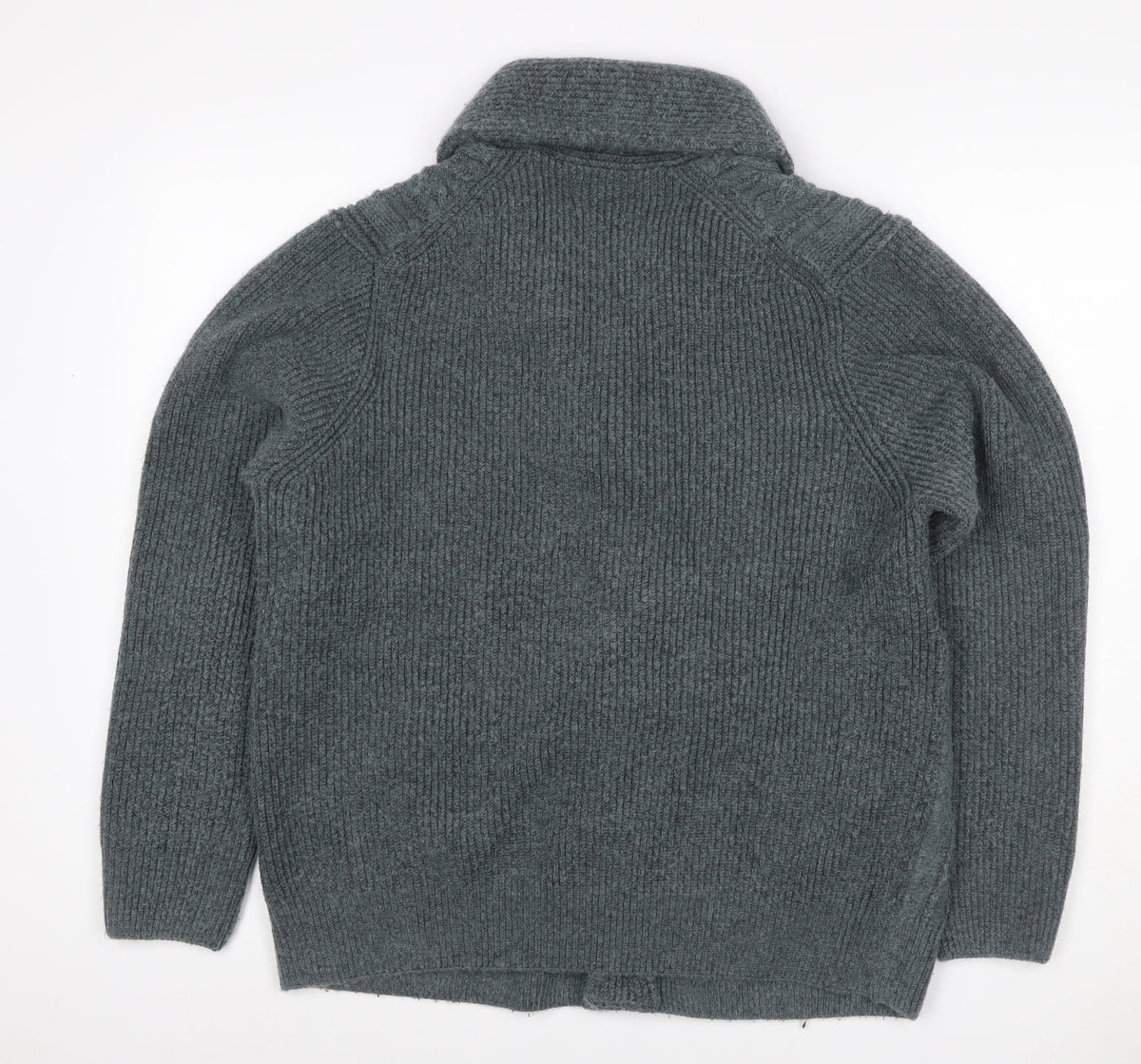 SMOG Men’s Grey XL Cable Knit Shawl Collar Button Cardigan Pockets