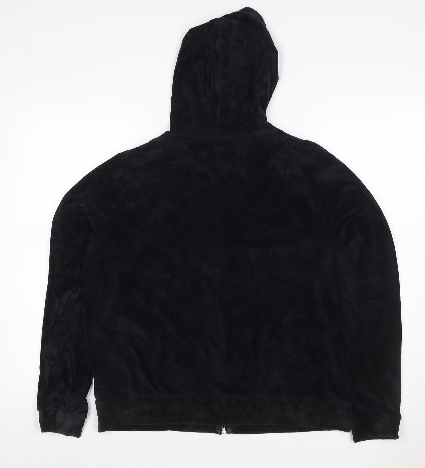 Marks and Spencer Women Black UK 14 Velour Full Zip Hooded Hoodie