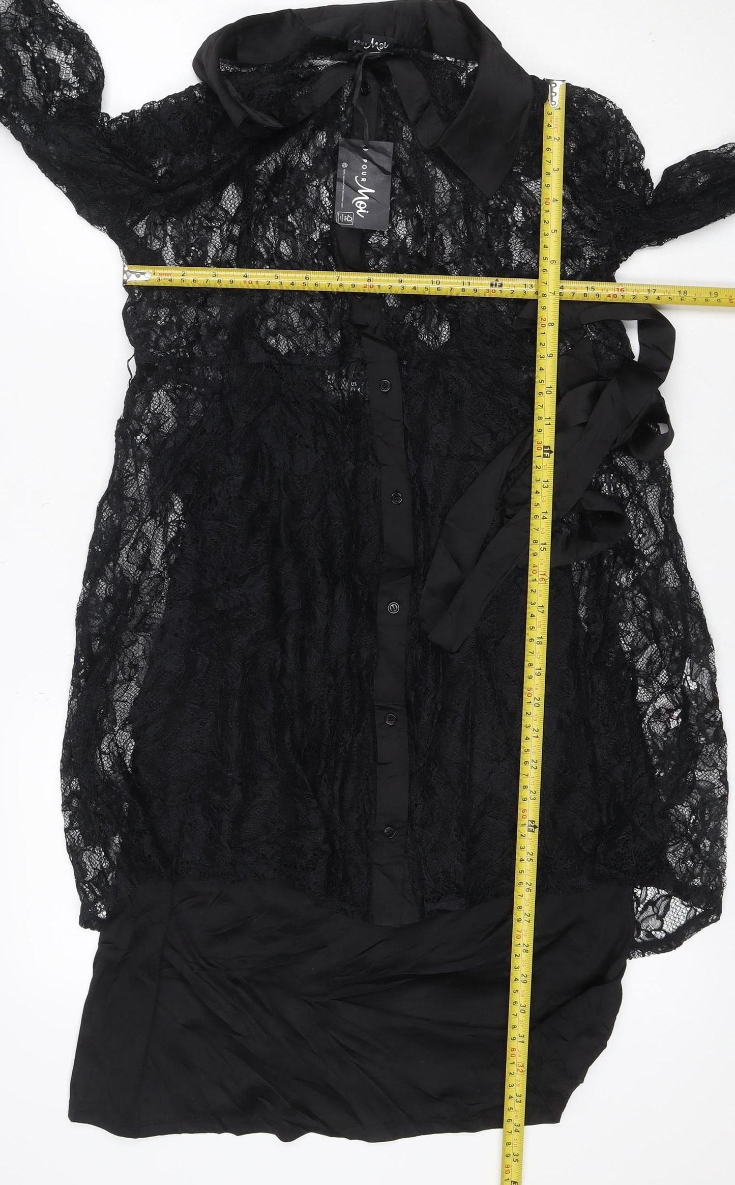 Pour Moi Women’s Black UK 16 Lace Fit & Flare Knee Dress