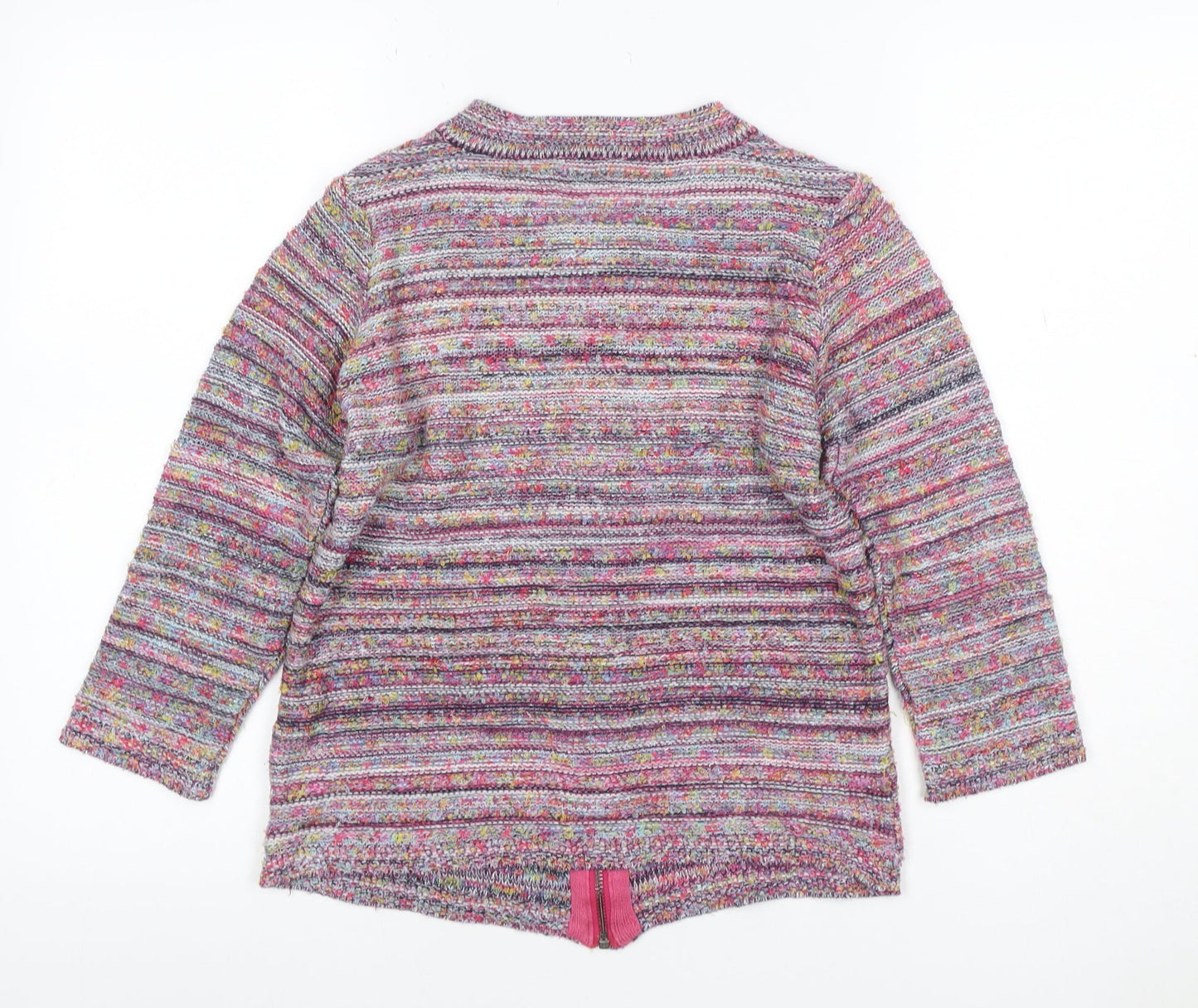 Marks and Spencer Women Multicoloured UK 8 Chunky Knit Zip Cardigan