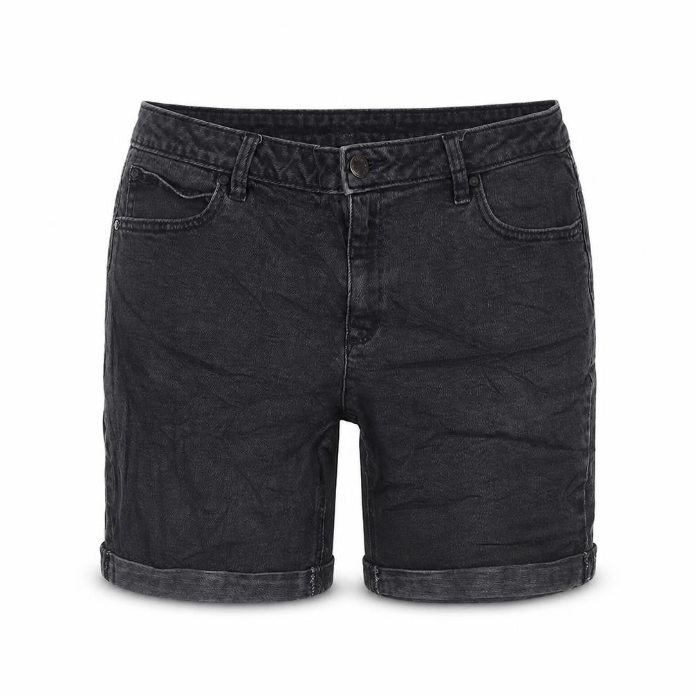 ANA Women’s Black Denim Bermuda Shorts UK 14 Petite 32in Waist Cuffed