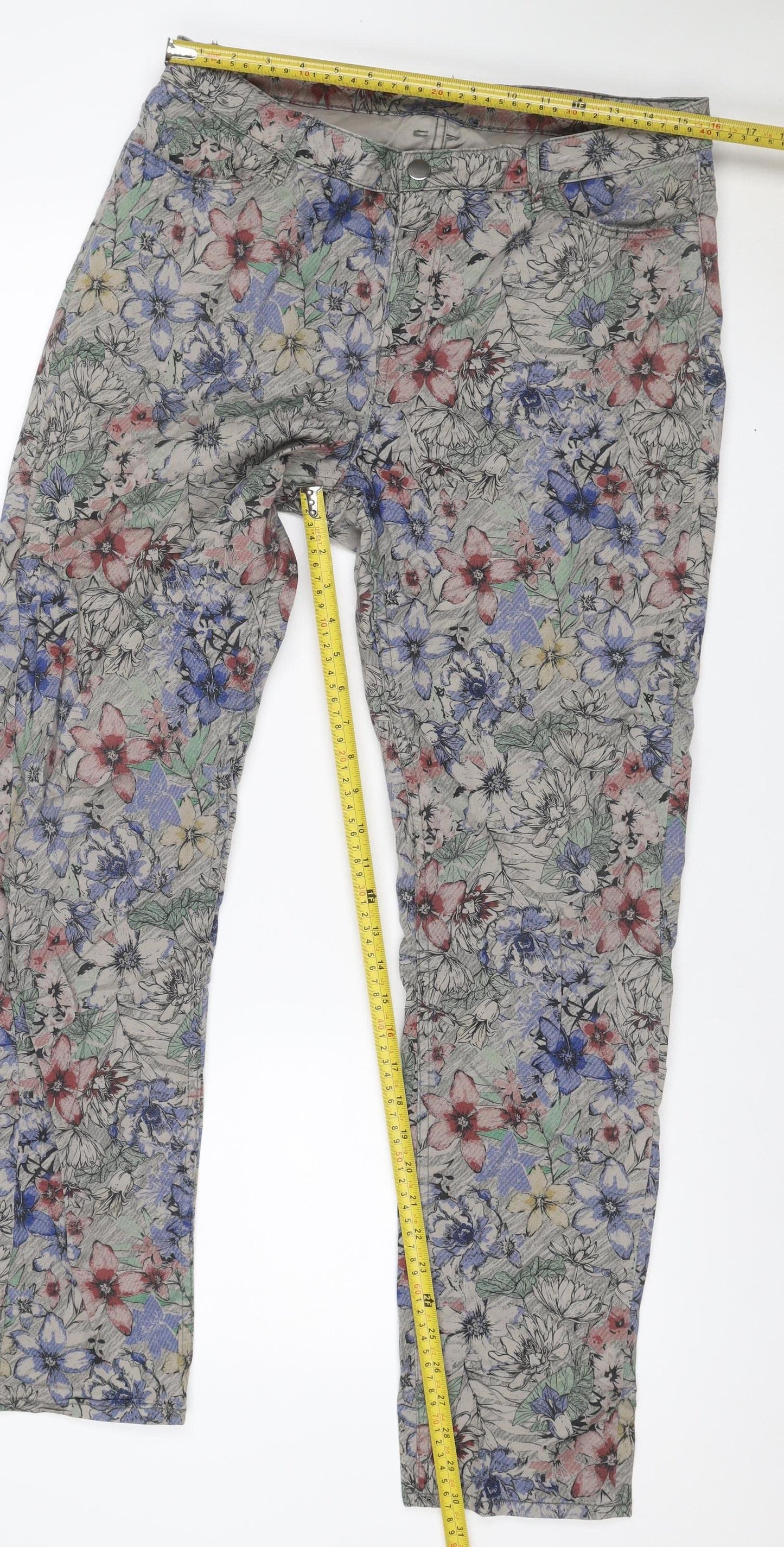 Esmara Women’s Multicoloured Floral Skinny Stretch Jeans UK 16