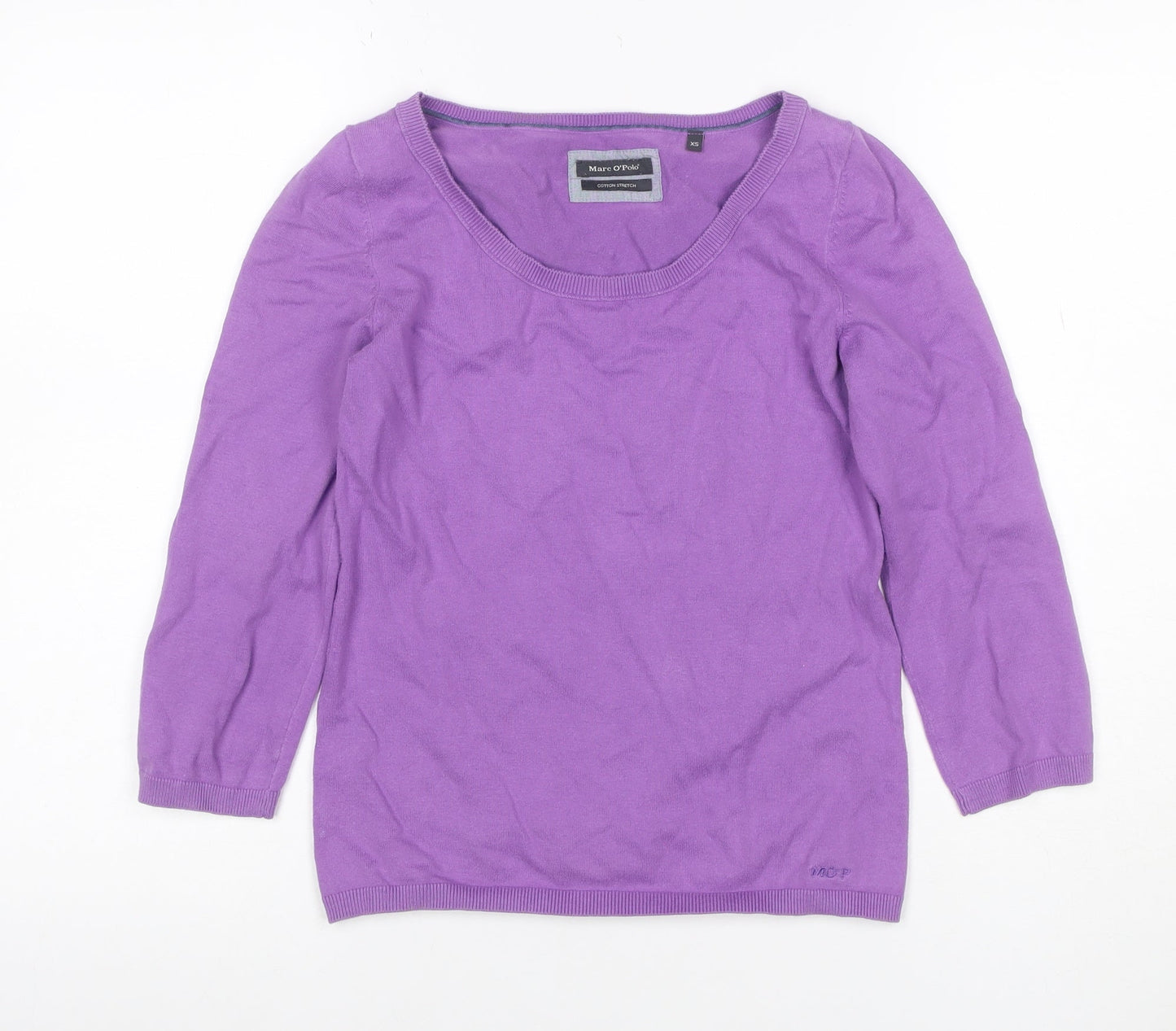 Marc O'Polo Women Purple XS Basic Cotton Stretch Long Sleeve Top
