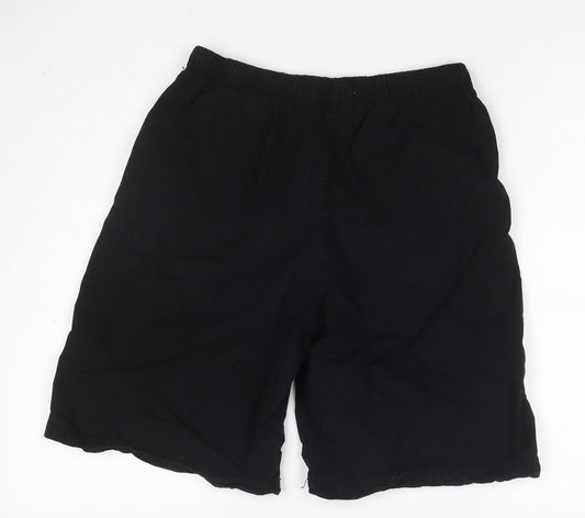 Zara Men’s Black Cotton Drawstring Relaxed Shorts Size S