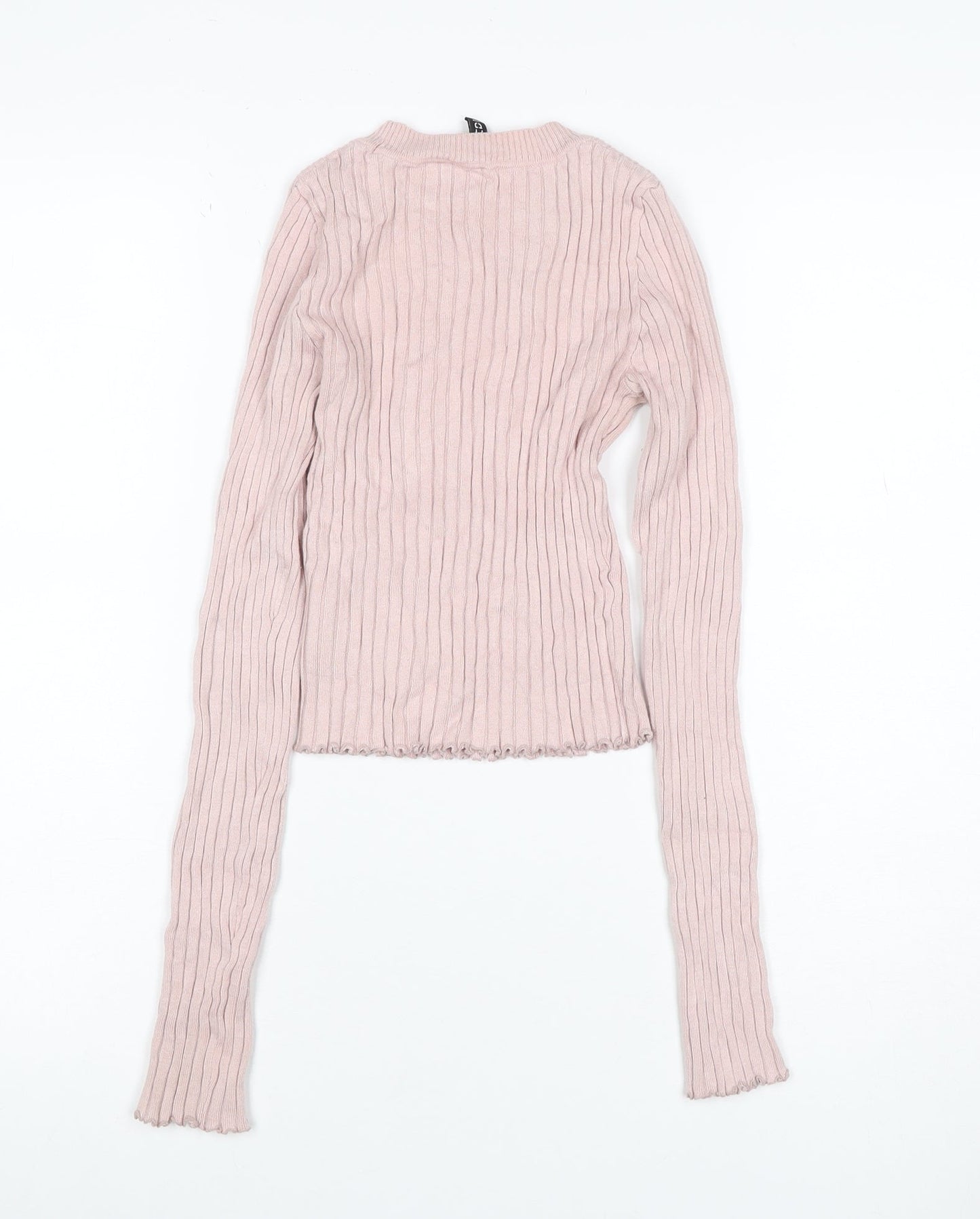 MOTF Women’s Pink XS Ribbed Stretch Knit Pullover Jumper