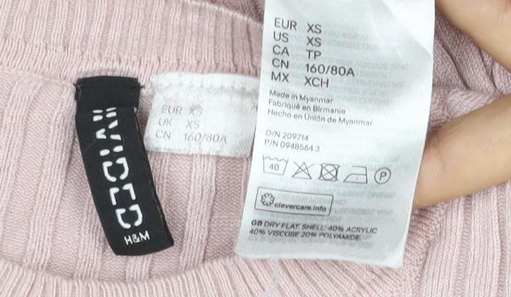 MOTF Women’s Pink XS Ribbed Stretch Knit Pullover Jumper