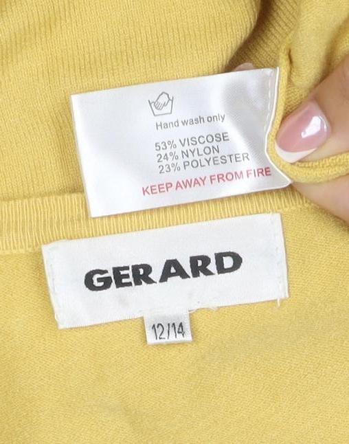 Gerard Women’s Yellow Rhinestone Knit Cardigan Size 12/14