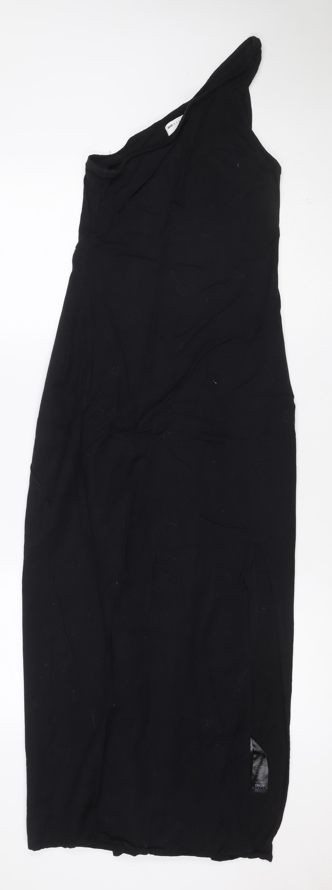 ASOS Women Black UK 16 Long Maxi V-Neck Strappy Dress