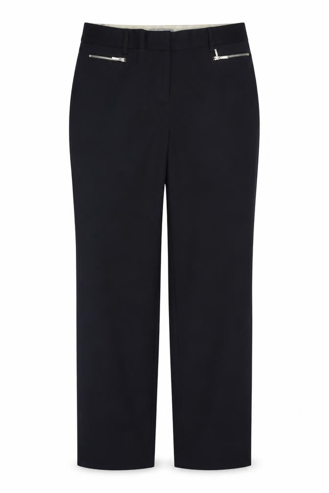 Marks & Spencer Women’s Navy Size 12 Straight Leg Zip Pocket Trousers