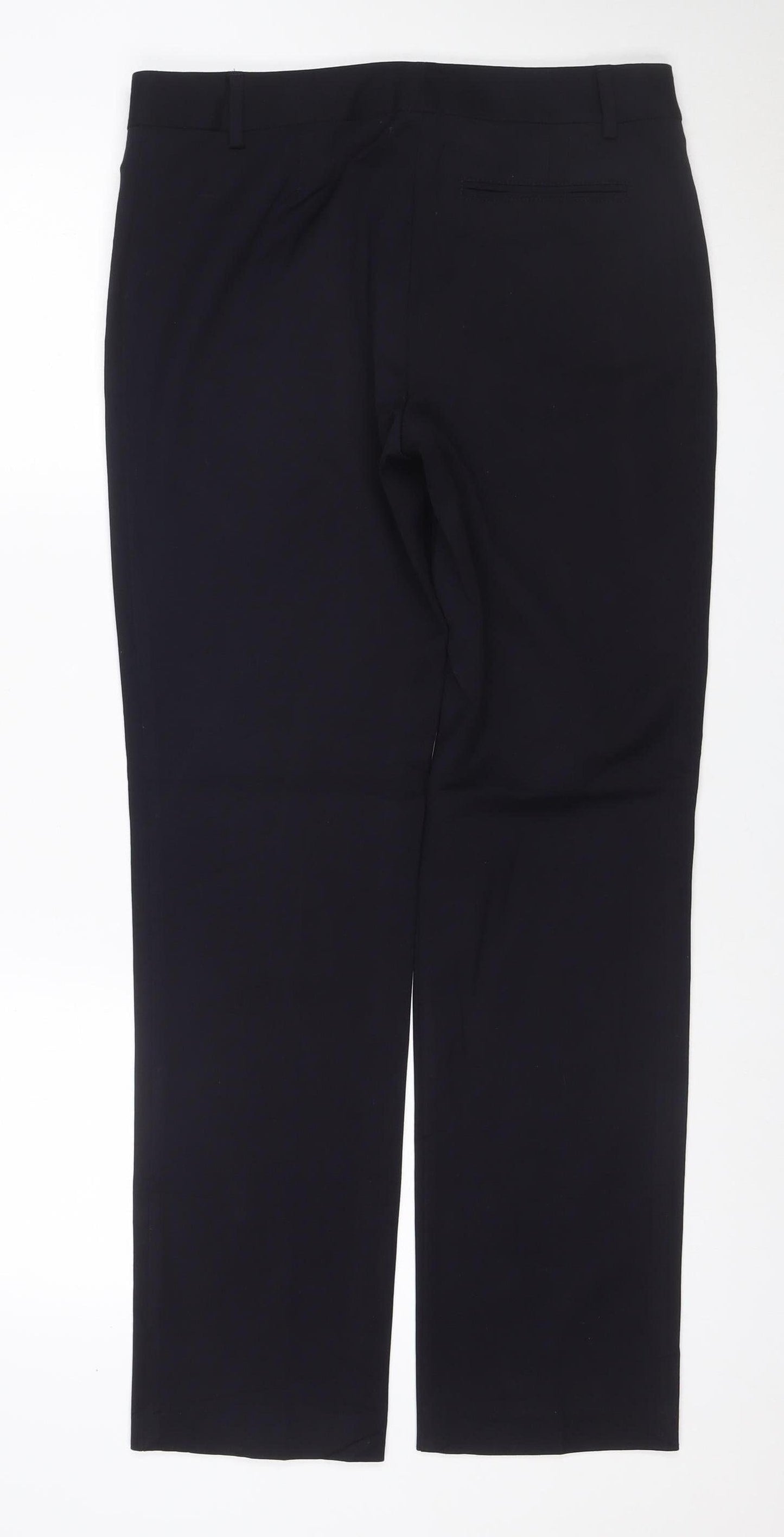 Marks & Spencer Women’s Navy Size 12 Straight Leg Zip Pocket Trousers