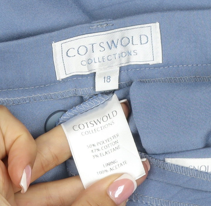 Cotswold Collections Women Blue Size 18 Wide-Leg Lined Trousers