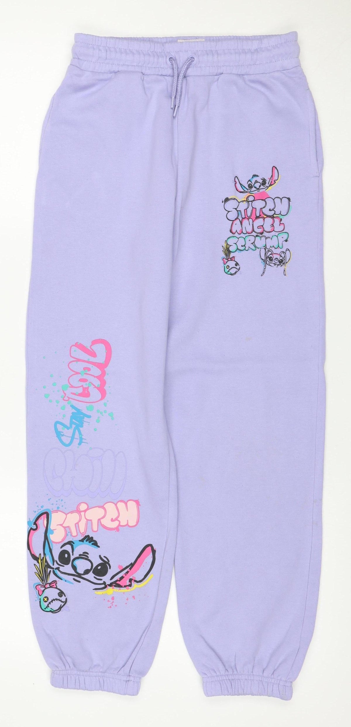 Back view of Primark Disney Stitch girls’ purple sweatpants 11-12 years jogger