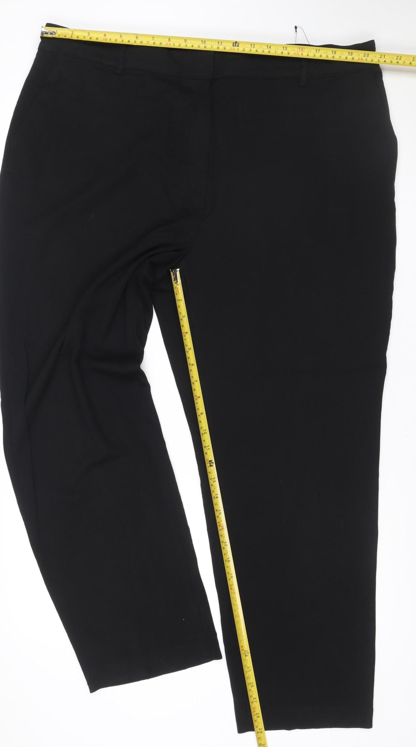Marks and Spencer Women's Black Size 24 Regular Stretch Dress Trousers