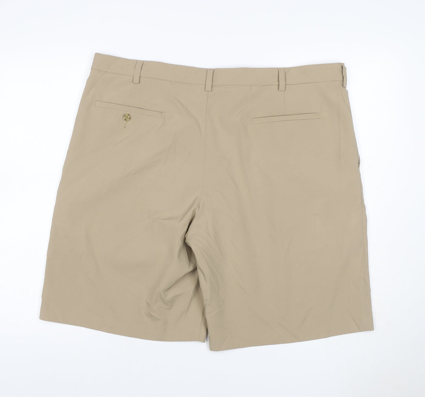PGA TOUR Men's Beige Size 40 Chino Golf Shorts Flat Front Pockets