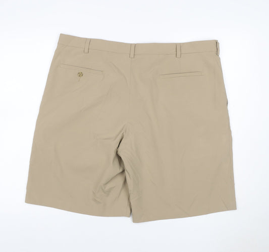 PGA TOUR Men's Beige Size 40 Chino Golf Shorts Flat Front Pockets